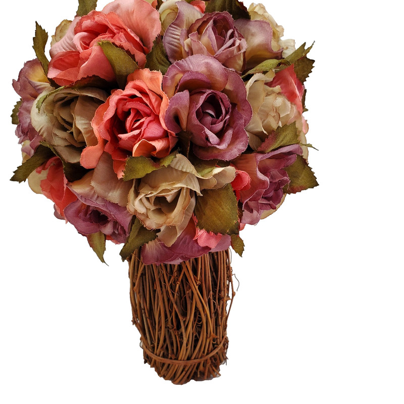 Rose Topiary Willow Base Table Tap Display Wedding Bouquet Vase Insert VINTAGE gallery