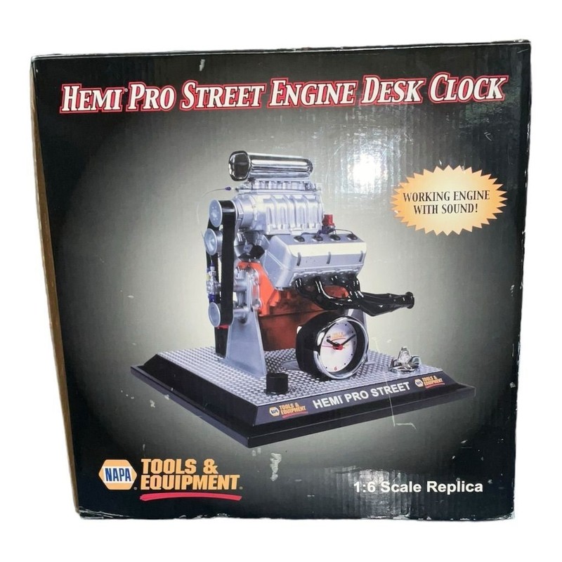 NAPA Tools Hemi Pro Street Engine Desk Clock Multicolor Automotive Analog Quartz