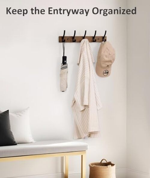 Optish Coat Rack Wall Mount6.5 Inches Wood Coat Hooks, Wall Hooks for 1 Brown gallery