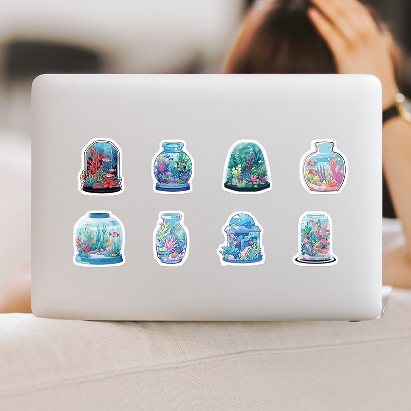 50 Pcs Stickers Fish Bowl Mini Aquarium Luggage Skateboard Phone Laptop Vinyl gallery