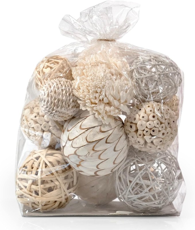 Large Decorative Balls Bowl Filler Decor Orbs White & Cream Natural White gallery