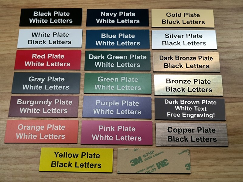 Any Color Custom Engraved 1×3 Plate Plaque Tag Sign Label Nameplate Self-Stick