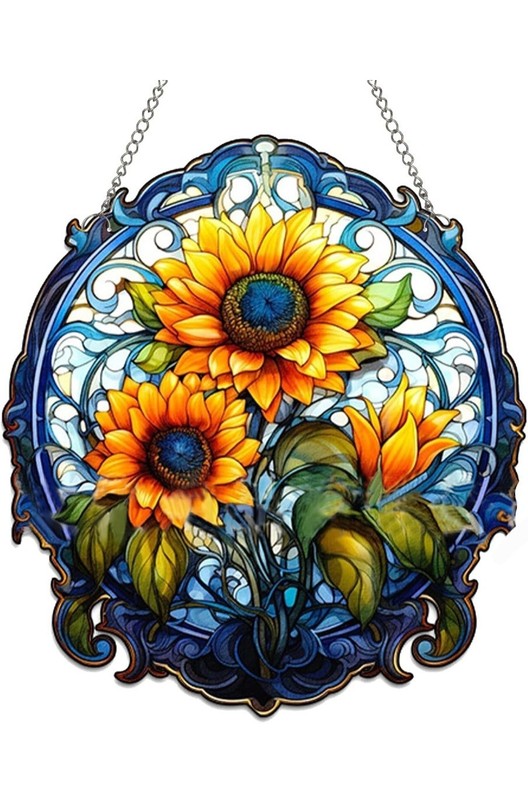 MATIHAY Classic Vintage Sunflower Suncatcher Acrylic Window Hanging,…