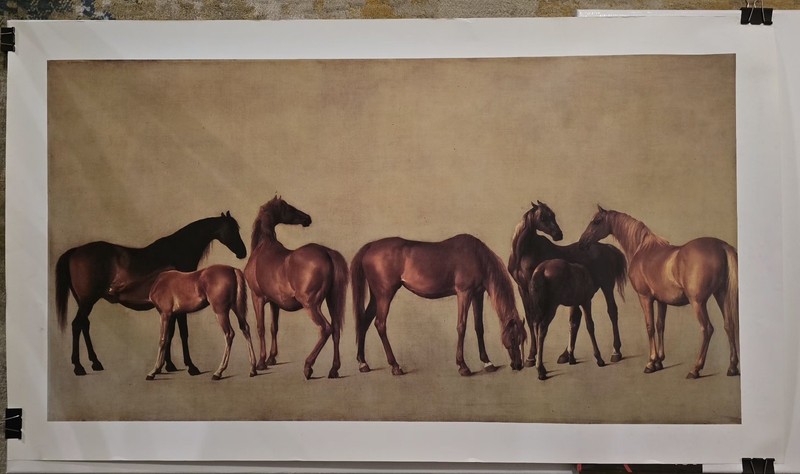 MARES AND FOALS WITHOUT A BACKGROUND HORSES 1762 PAINTING BY GEORGE STUBBS REPRO