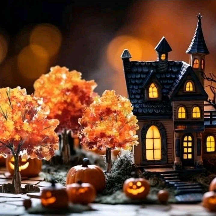5 Pieces Mini Fall Maple Trees 2D 5 Size Autumn Artificial Miniature Trees Flat gallery