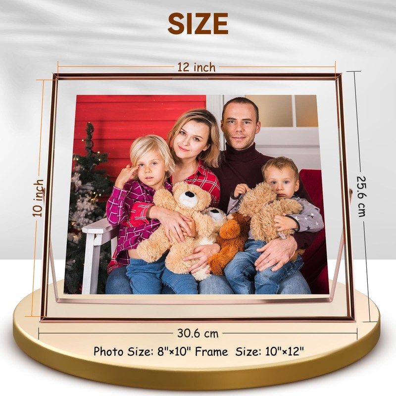 10x12 Inch Rose Gold Horizontal Floating Frame For Picture 8.5x11/8x10/7x9 gallery