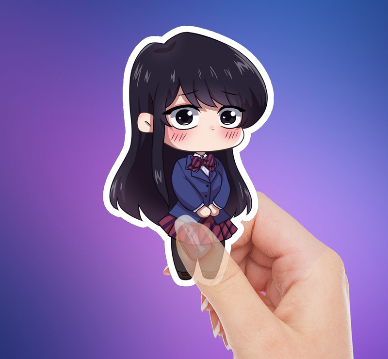 NEW- For Chibi Komi Shouko Vinyl Sticker Anime Decal | 2 x 3 INCHES
