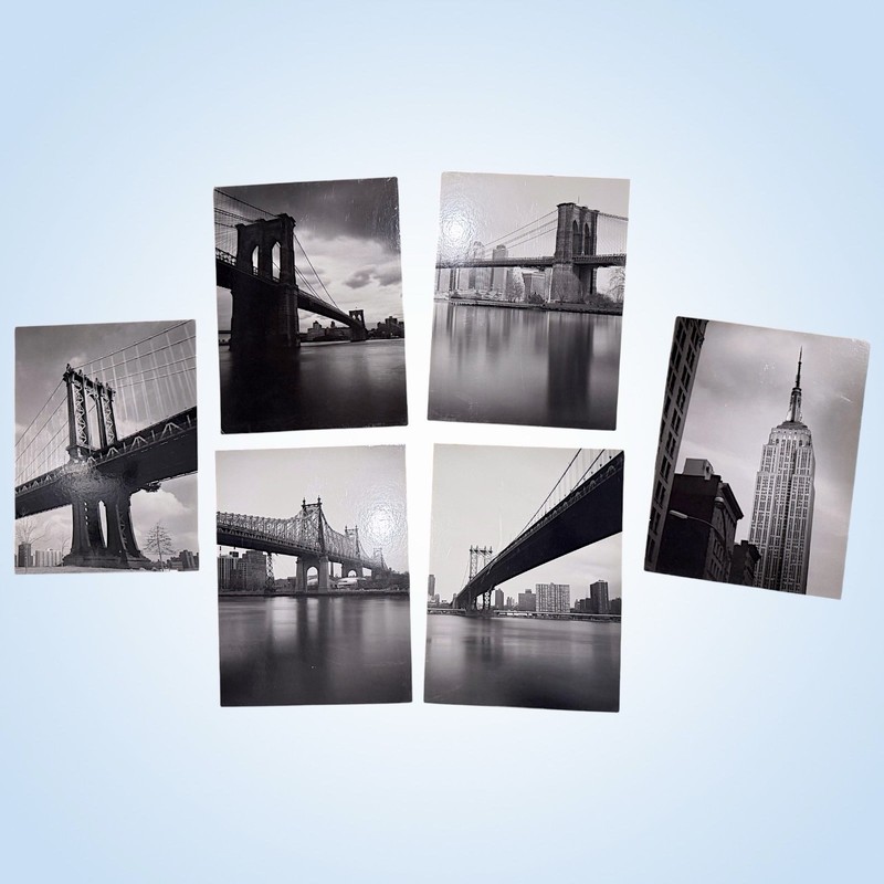 Vintage IKEA Gronby 6 Panel Wall Art Prints Set New York City In Black & White