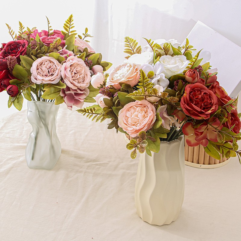 Lots Artificial Peony Flower Silk Fake Flowers Bulk for Home Wedding Decor gallery
