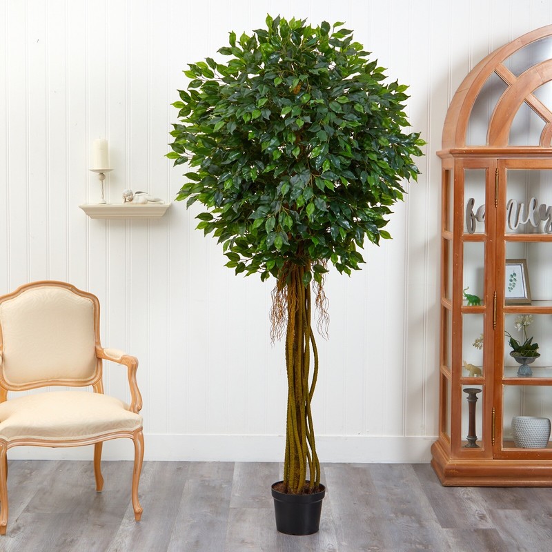 7.5’ UV Topiary Artificial Ficus Tree Home Decor (Indoor Outdoor). Retail $272