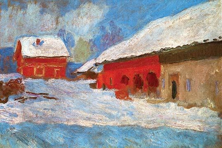 Red Houses Claude Monet Poster Print