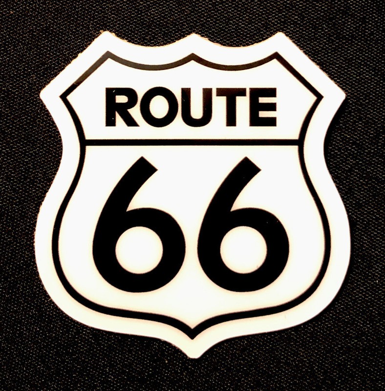ROUTE 66 STICKER “HISTORICAL” 2 1/2” x 2 1/2”￼THICK & GLOSSY