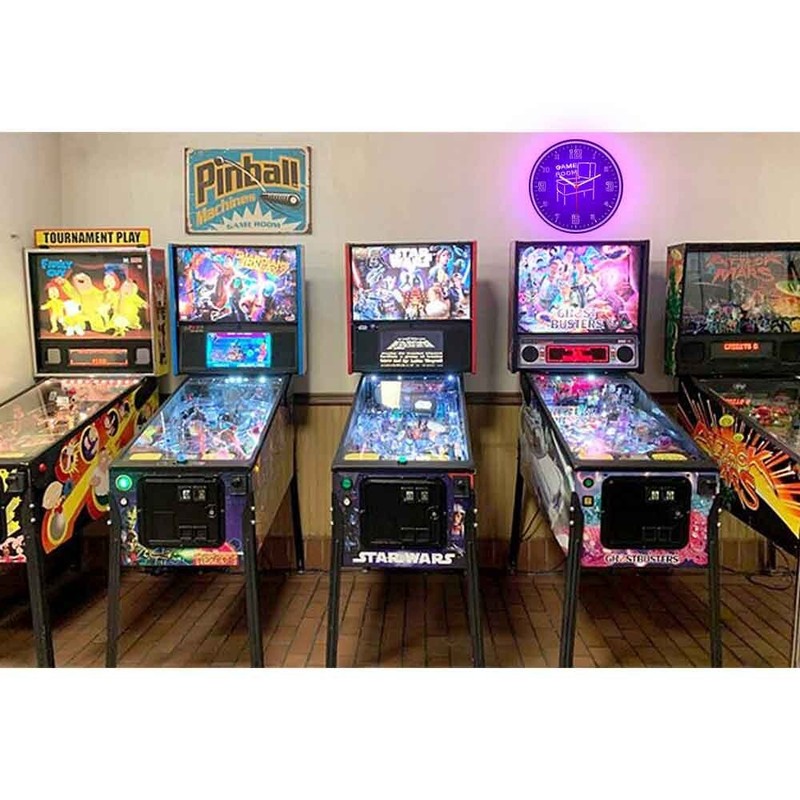 Game Room Pinball Arcade Man Cave Home Decor Colorful Flexible Neon Clock 10" gallery