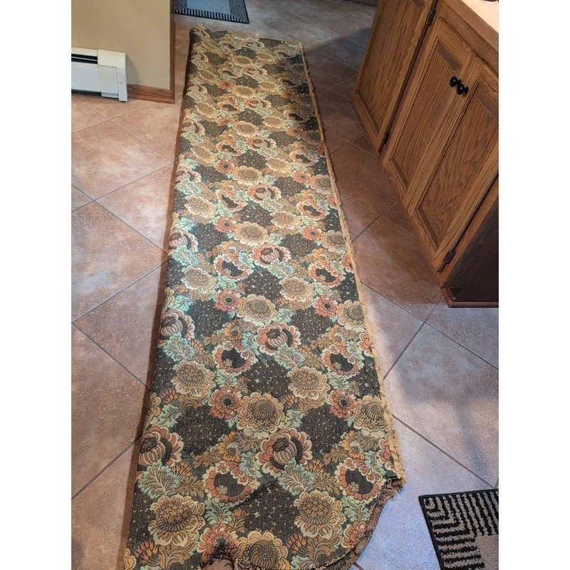 Vintage Retro Fabric Floral Tapestry 52″ x 110″ 1980’s Made in USA