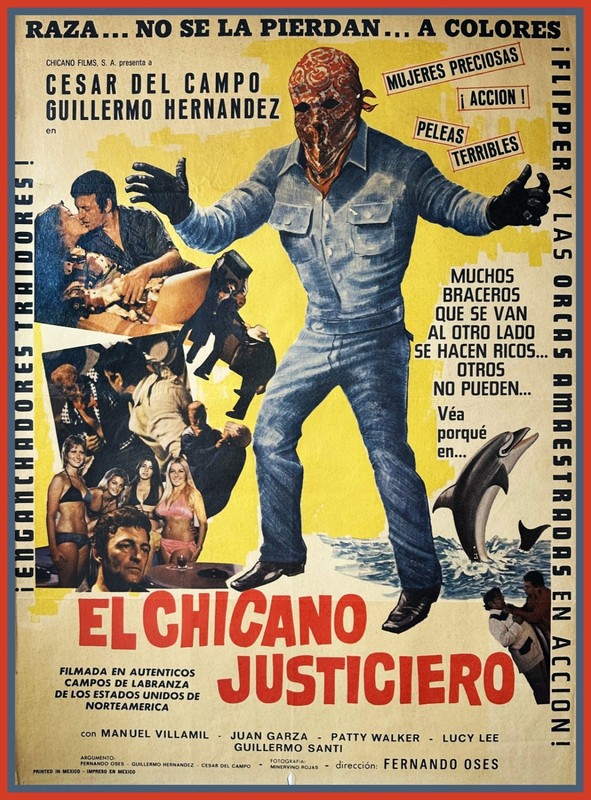 18067.Wall Decor Poster.Interior Art.El Chicano Justiciero Mexican Film 1970s