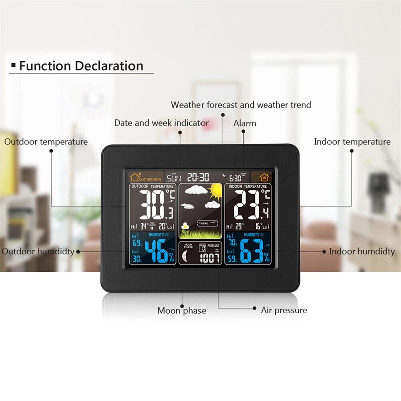 Wireless Digital LCD Indoor Outdoor Weather Station Clock Calendar Thermometer gallery