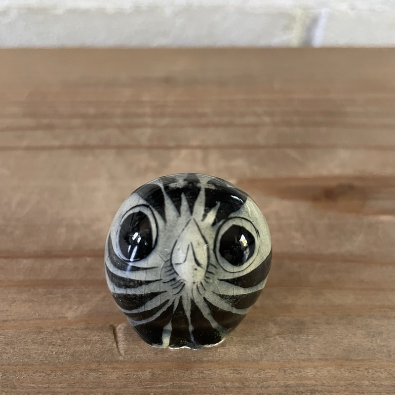 VTG Tiny Owl Figurine Miniature Tonala Mexican Flowered Back Pocket Friend gallery
