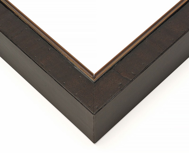 19x29 Rustic Brown with Gold Real Wood Picture Frame Width 1.25 inches | Interio