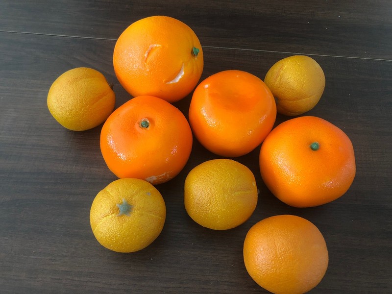 Vintage Artificial Foam Fruit Oranges Set Of 9 Some Damage See Pictures