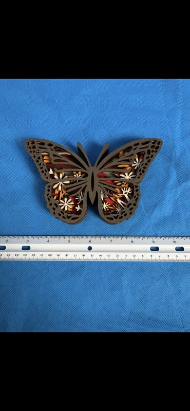 Laser Cut Wooden Butterfly Beautifully Handmade Decor 6 Layers Wood 7" gallery