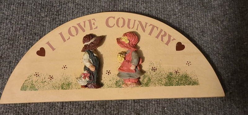 I Love Country Wood Wall Hanger 11″ X 5″