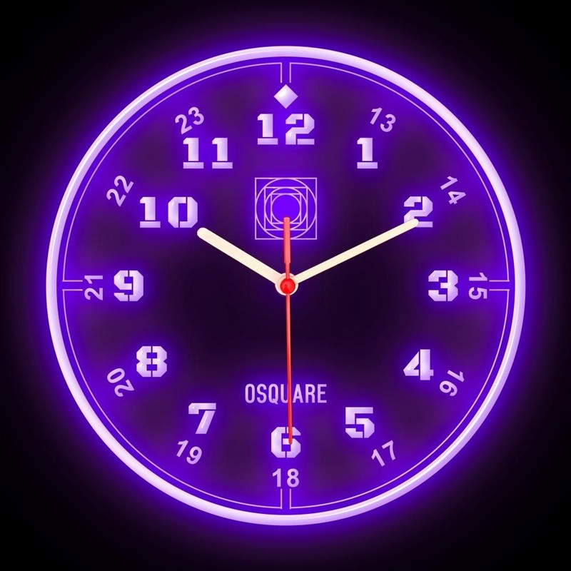 OSQUARE North European Minimalism Interior Design Home Decor Wall Neon Clock 10" gallery
