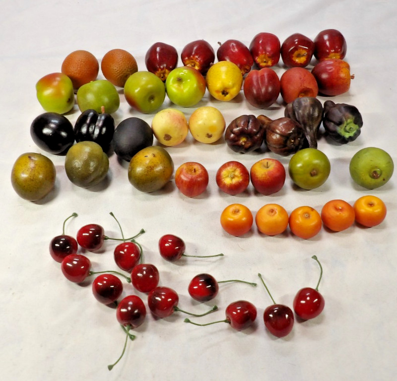 45PCS VTG Fruit Apples Pears Oranges Cherry’s Persimmons Plums Eggplant Peaches