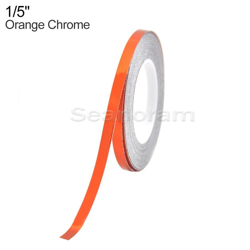 1/5" 5mm Orange Chrome DIY Home Shop Pinstriping Pin Stripe Decal Vinyl Sticker