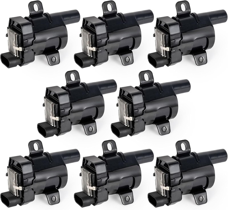 ENA Set Of 8 Black Round Ignition Coil Chevy GMC V8 UF262