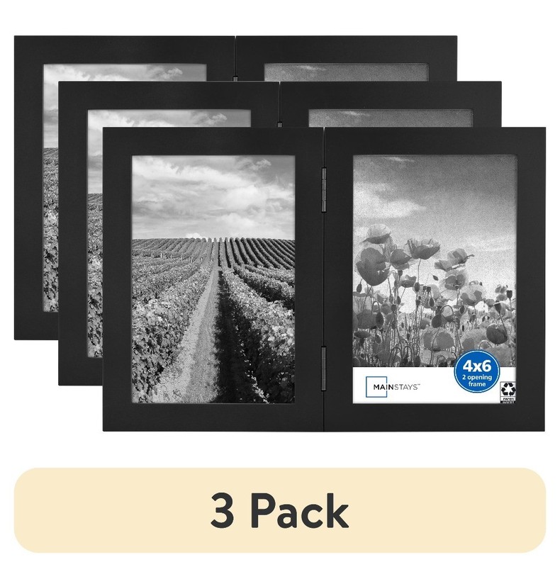4×6 Picture Frame – Black 2 Photo Hinge Linear Program Tabletop Photo Frame