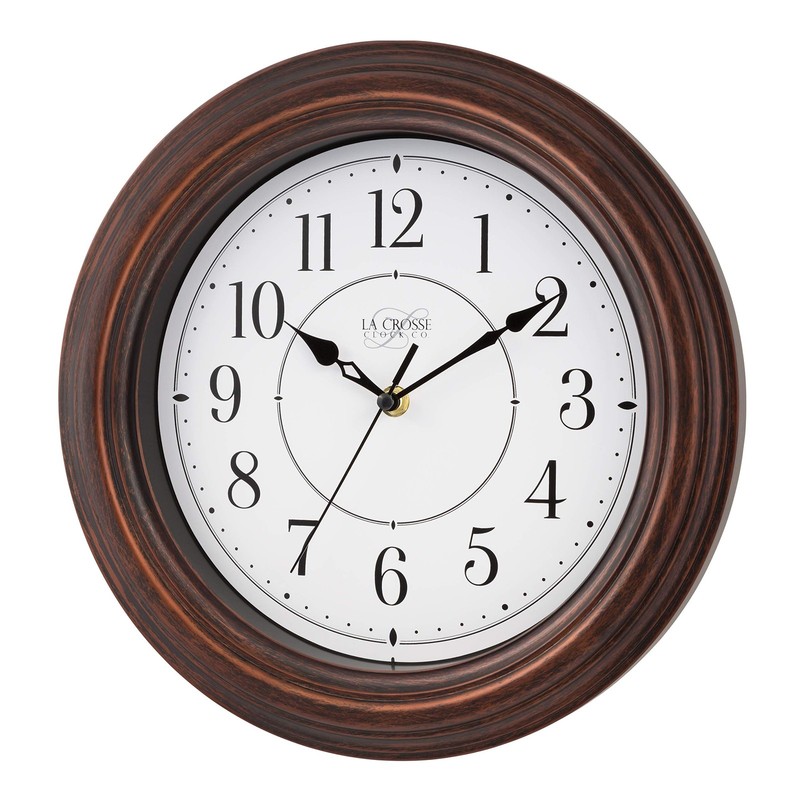 Wall Clock 12 Inch Silent Quartz Decorative Brown Analog Clock gallery