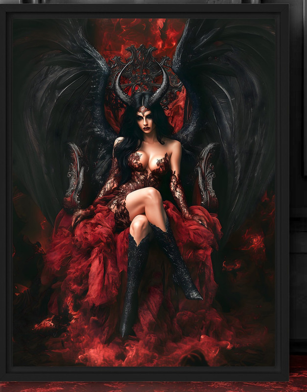 Lilith Fine Art Print #2, Canvas, Optional Frame, Dark Demon Goddess Wall Art gallery
