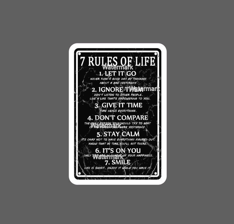7 Rules To Life Sticker Smile Waterproof – Buy Any 4 For $1.75 EACH Storewide!