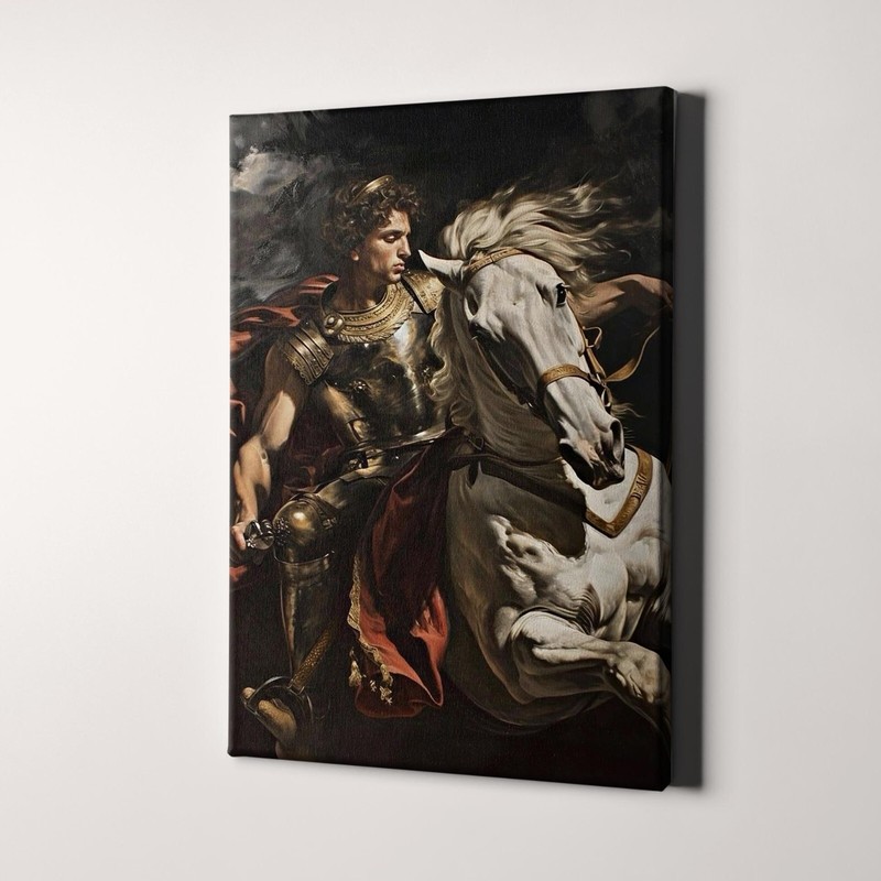 Alexander the Great On Horseback Ancient Greece Rome Canvas Print Wall Art