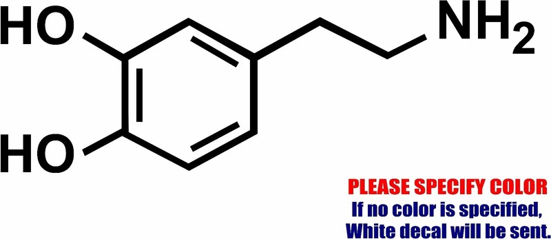 Dopamine Molecule Vinyl Decal Sticker Car Truck window Bumper Various Sizes