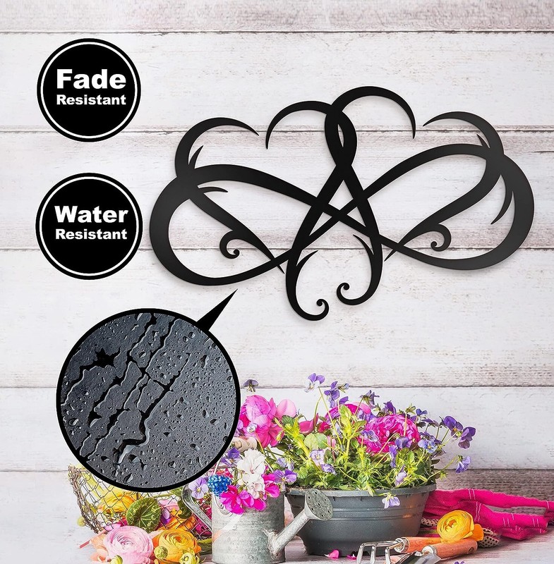 Infinity Heart Metal Wall Decor Size 17.5 X 11 inches – Love Sign, Wedding Decor