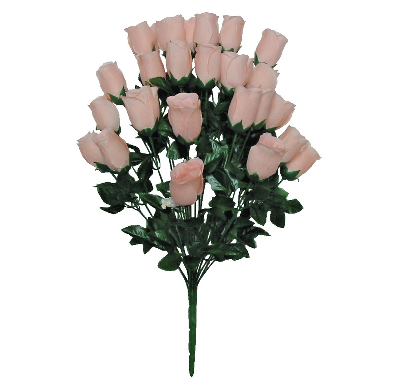 (24 Blooms) Pastel Blush Rose 23″ Bush Microfiber Silk Flower Wedding In/Outdoor
