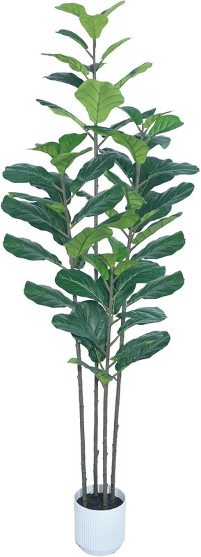 6FT Artificial Fiddle Leaf Fig Tree Large Faux Ficus Tree with White Planter gallery