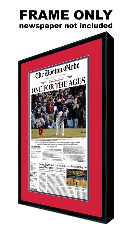12×22 Newspaper Frame With Red and White Double Mat