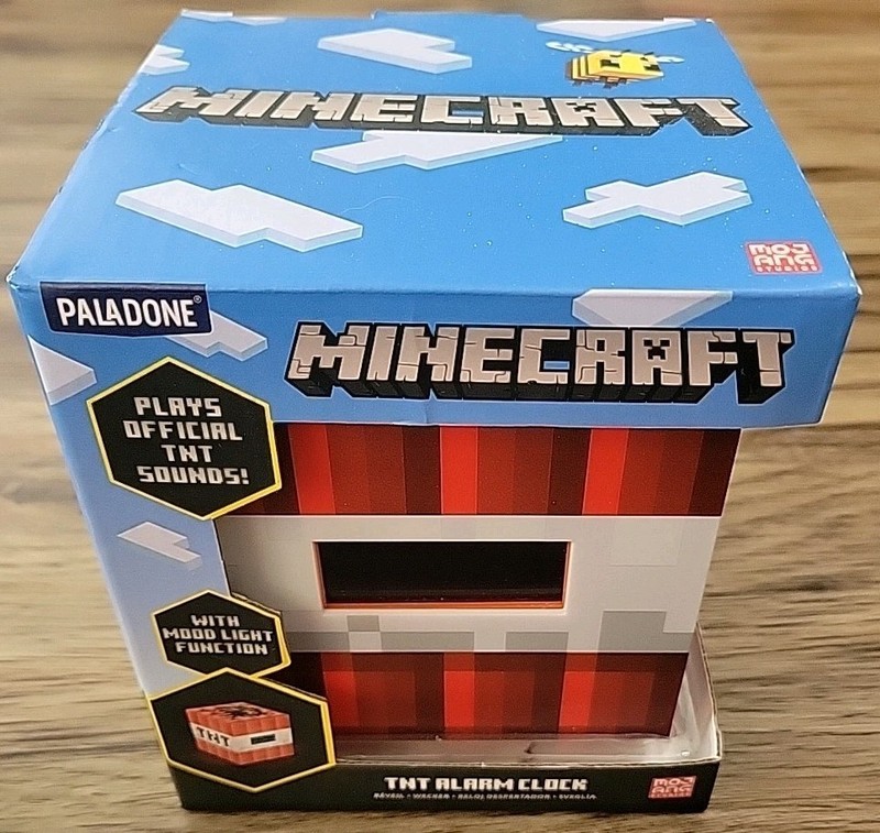 NEW Paladone 2021 Minecraft TNT Alarm Clock w/Sound & Mood Light *4 3/8″