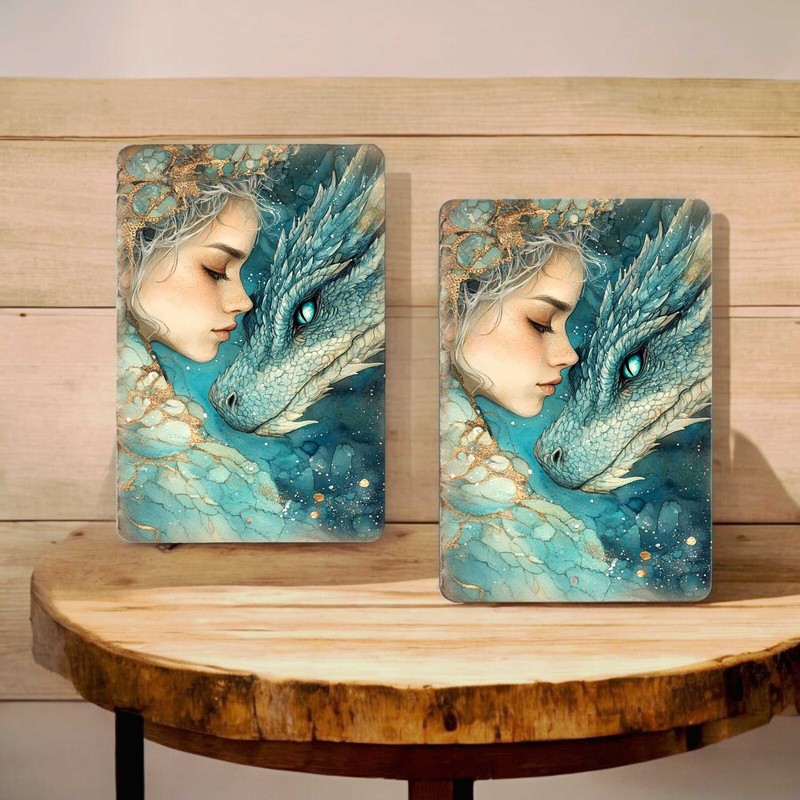 Dragon and Maiden Metal Wall Sign – 8x12 Fantasy Decor Wall Art gallery