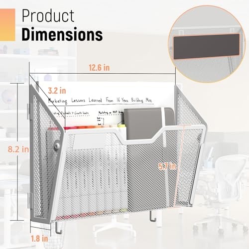 3 Pack Magnetic Wall Mounted File Holders,Mesh Letter Magnetic White-3 Pack gallery