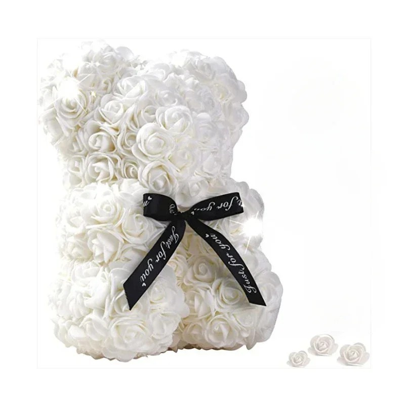 Artificial Rose Teddy Bear Eternal Flower Gift for Mom Valentine Birthday Decor gallery