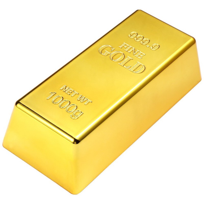 1-10*Gold Bar Door Stopper Brick Fake Golden Bullion Real Look No Slip Soft Stop