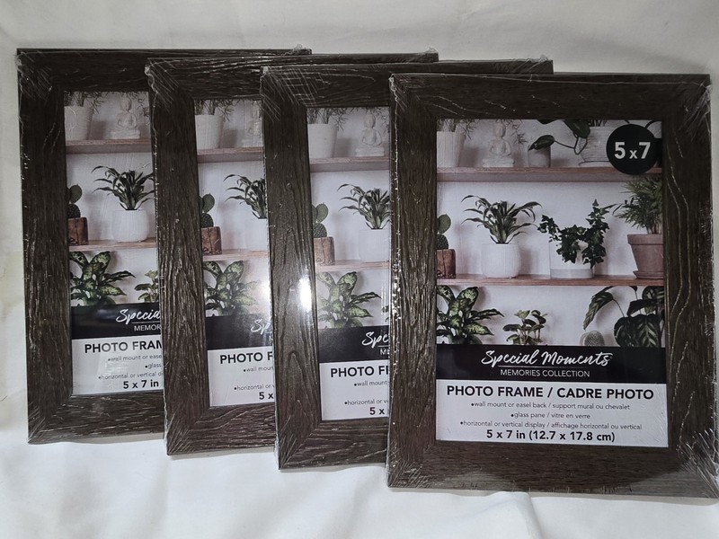 Special Moments 5″ x 7″ Photo Frames, Brown, Lot of 4. New Sealed Cellophane