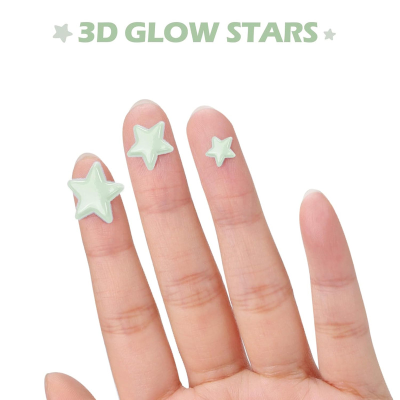 Glow in the Dark Stars Decals Decor for Ceiling 633 Pcs Realistic 3D Stickers St gallery