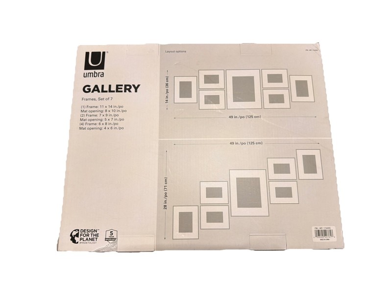Umbra 7-piece Gallery Picture Frame Set Color Black Brand New ￼ gallery