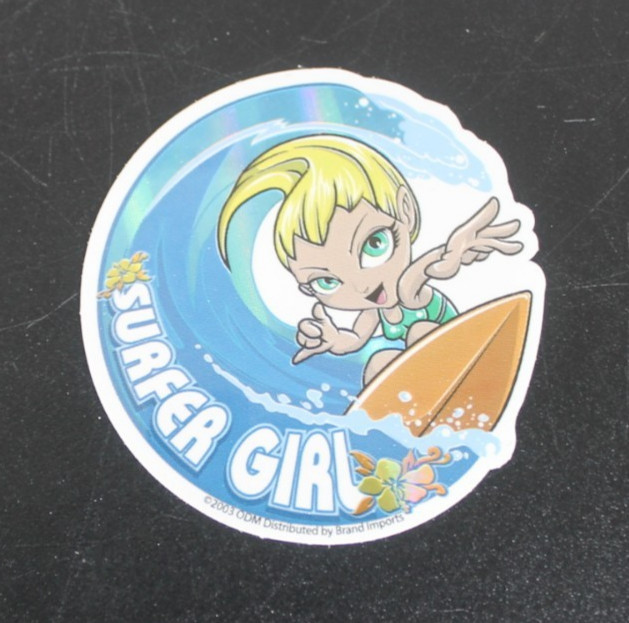 Surfer Girl 2003 Y2K ODM Brand Imports Prism Holo Girl Power Vending Sticker