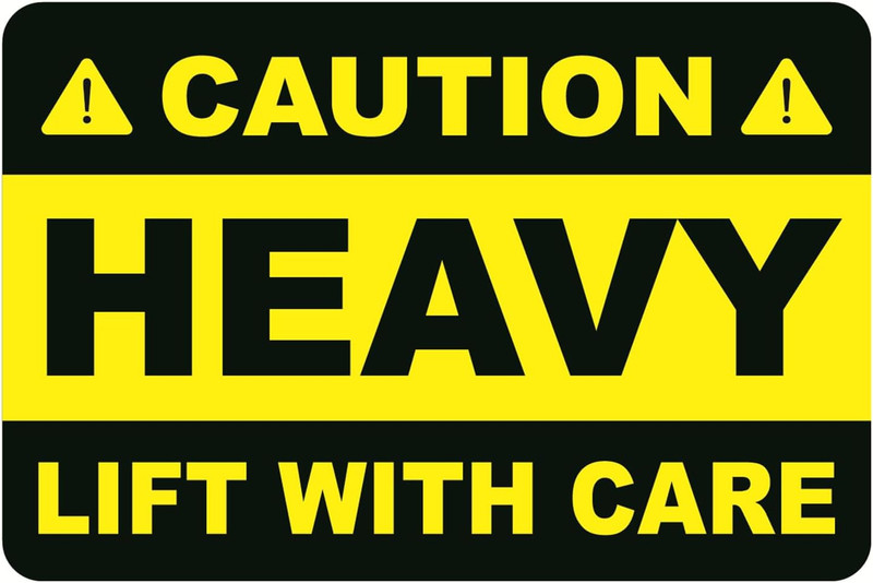 Caution Heavy Sticker,2X3 Inch 200Pcs Yellow Heavy Lift with Care Shipping Stick