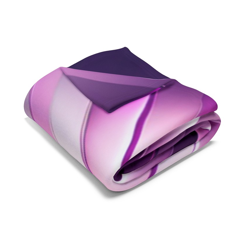 Purple and White Stripes – Arctic Fleece Blanket